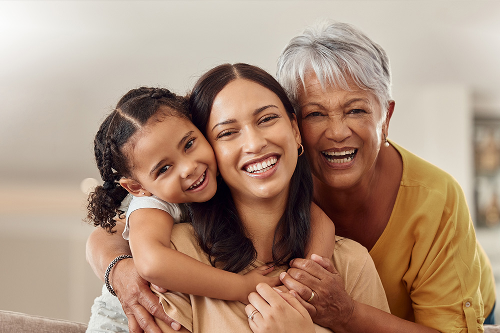 Three generations of women